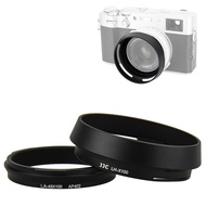 JJC Metal Lens Hood Shade Protector with 49mm Filter Adapter Ring for Fujifilm X100VI X100V X100F X1