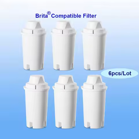 6-pack Alkaline Filters Water Cartridges Replacement for Brita Water Pitcher Classic Filters Antioxi