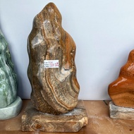 Stone, stone plant, stone pillar 56cm high, weighs 27kg, golden-brown CUNG Hung Vuong for Metal and 