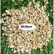 1KG Yellow Chipping Pebble Gardening Decor Stone Batu Kacang Sungai Batu Hiasan Aquarium