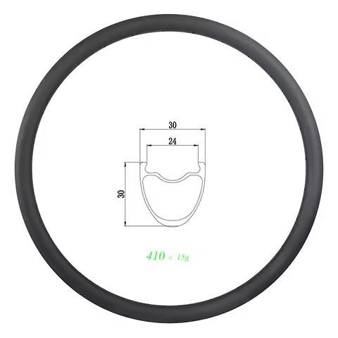 410g 700c 30mm clincher tubeless road disc carbon rim 30mm wide 24mm inner UD 3K 12K asphalt off-roa