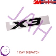 X3 LETTERING REAR BOOT LID TRUNK BADGE EMBLEM FOR BMW XDRIVE SERIES, GLOSS BLACK