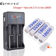 3.7v 18650 Rechargeable Baery 3200mah Li-ion 18650 Reachargeable Baeries with Led Charger for AA AAA 18650 14500 Baery