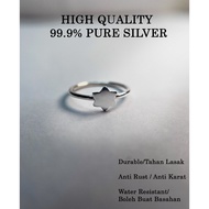 BEUNI HANDMADE PREMIUM 999 SILVER RING ANTIRUST NO ALLERGIC WATER PROOF WITH 999 MARK 999 SILVER