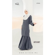 Baju Kurung Duyung Bubble Cotton Artic GREY Ironless Saiz S-5XL Plain Loose Plus Size Ready Stock Baju Raya Viral 2024