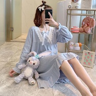 Malaysia Ready Stock Long Sleeve Pajamas Baju Tidur Wanita Lengan Panjang Baju Tidur Dress Princess Wear D990