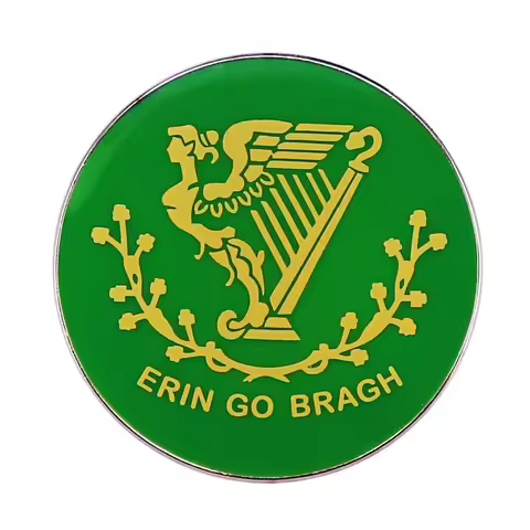 Erin go Bragh enamel pin “Ireland till the end of time” green button Jewelry Accessories