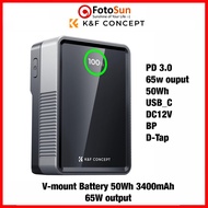 K&F V50 mini V-mount battery pack 50Wh 65W fast charging