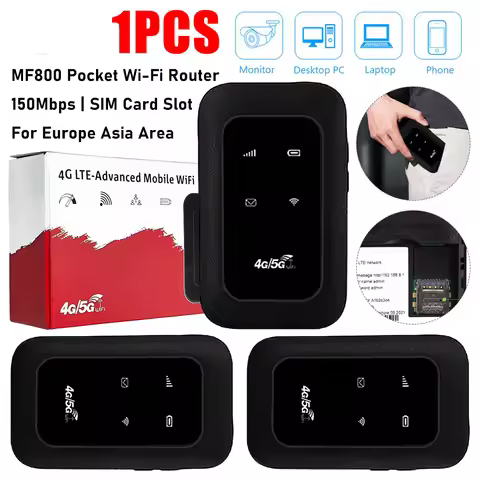 1PCS MF800 Mobile Wifi Router With SIM Card Slot Portable 4G LTE Wi Fi Modem 150Mbps High Speed Wire