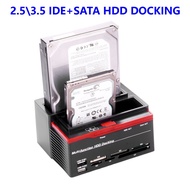 2.5" 3.5" SATA IDE HDD Docking Station Clone HDD Enclosure USB2.0 Hub MS/M2/XD/CF/SD/TF Card Reader