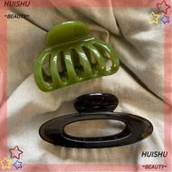 HUISHU Hollow Pumpkin Hair Clip, Plastic Geometric Ellipse Hair Claws, Vintage Styling Tools Ponytai