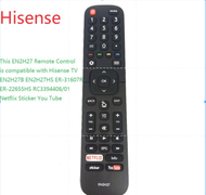 Hisense EN2H27 Smart tv remote control  New Original EN2H27 For Hisense LED Smart TV Remote Control  fit for EN2H27B ,EN2H27HS,ER-31607R ,ER-22655HS RC3394408/01 EN2H27D outube with nxtflix Fernbedienung