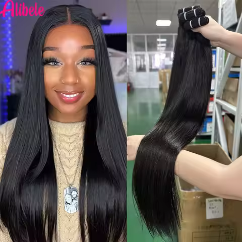 Alibele Hair 12A Grade Straight Hair Bundle Deals Brazilian Virgin Hair Weave Bundles 1/3/4 Wholesal