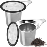 Gute 2 Pack Tea Infusers for Loose Tea, Food Grade Silicone and 304 Stainless Steel Extra Fine Mesh 
