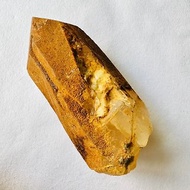 黃金喜馬拉雅山水晶1 原礦礦標 磁場淨化 高能量水晶柱 黃皮水晶