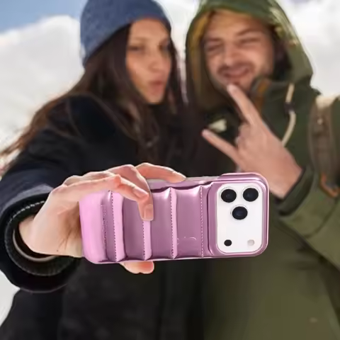 Funny Down Jacket Case for iPhone 12 13 14 15 16 17 Pro Max 17 Air Laser Bling Heavy Duty Silicon Th