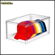 Easy Access Hat Organizer Closet Hat Storage Solution Stackable Hat Organizer with Magnetic Door Tra