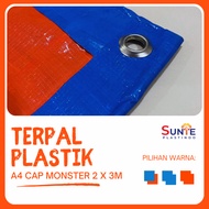 TERPAL PLASTIK A4 CAP MONSTER UKURAN 2m x 3m