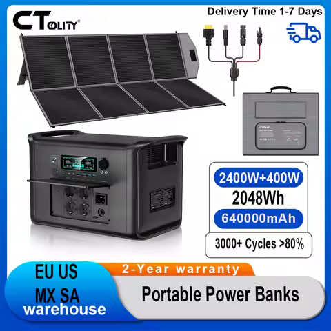 CTOLITY AP2000 2600W Portable Mobile Power Station Solar Generator Lifepo4 Battery With 400W Portabl