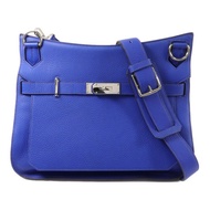 HERMES Clemence皮革Jypsiere 34肩背袋Bleu Electrique