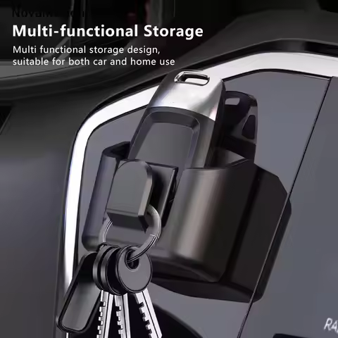 [NM]Car Key Holder Clip Auto Interior Storage Box Dashboard Organizer Adhesive Mount For Card Key Ra
