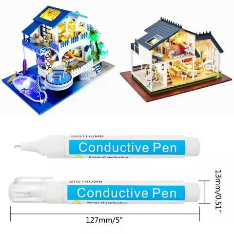 Silver Conductive Pen Bronze Conductive Paint Pen Circuit Designing Tool for Teacher Student Circuit