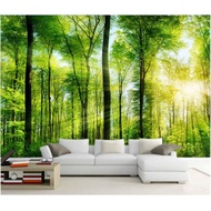 CUSTOM FOREST WALLPAPER 3DSEJUK, 3D ASRI FOREST WALLPAPER, 3D FOREST VIEW WALLPAPER