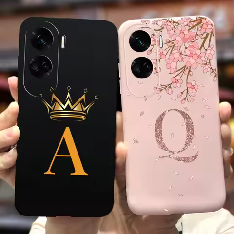 For Honor 90 Lite Case CRT-NX1 Cute Crown Letters Cover For Honor 90 Pro Honor90 Lite Soft Silicone 