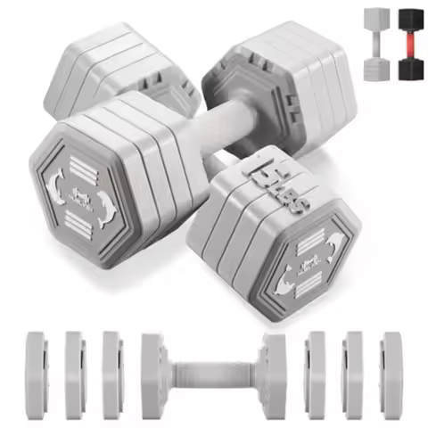10LB/15LB Adjustable Dumbbells Set of 2 Professional Hex Octagon Anti-Roll Weights Fast Adjusting 4-