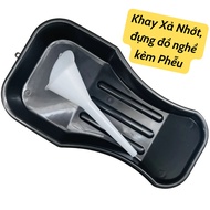 OIL DISCHARGE TRAY, car repair tool storage, oil change funnel, motorbike oil change tool at home, c