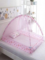 1入組兒童床底無底安裝免費防蚊簡易蚊帳,適用於春夏午睡嬰兒床使用