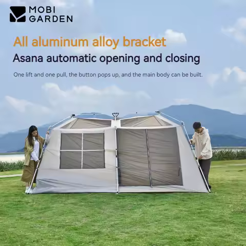 MOBI GARDEN Camping Automatic Tent 24.9㎡ Holiday Mountain Residence 10.9 Vinyl One Touch Waterproof 