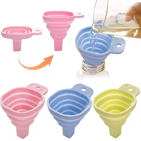 Mini Telescopic Funnels with Wide Mouth TPR Foldable Funnels Kitchen Liquid Dispensing for Filling B
