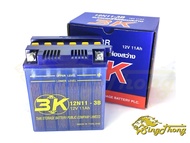 แบตเตอรี่ 3K 12N11-3B 12V 11AH 3K BATTERY (3K แบตเตอรี่ ชนิดแบตน้ำ) 3K 12N11 - 3B แบตเตอรี่ส่องสว่าง