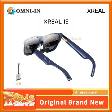 XREAL 1S AR Glasses, 500" Virtual Screen Smart Glasses with 52° FOV, Native 3DoF, 3D Mode Supports A