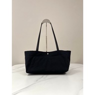The Row Idaho Canvas Tote Bag Black Use High-Quality Canvas+Leather Long Handle, Simple Atmospheric,