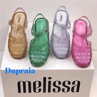 New รองเท้าผู้หญิง Melissa 2023 ใหม่ Melissa รองเท้าแตะผู้หญิง Baotou รองเท้าวุ้นกลวงรองเท้าแตะโรมันด้านล่าง