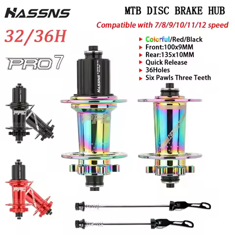 HASSNS PRO7 MTB Hub 32 36 Holes Bearing Bike Freehub Rear Hub Quick Release 32H 36H Four Palin 7 8 9