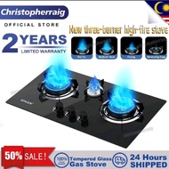 High Flame Gas Stove 3 Burner Build-In/ Tabletop 80*450CM Gas Cooker Temper ...