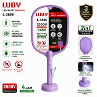 LUBY Mosquito Trap Racket L-3855 2in1 UV Light 2500V Voltage Lasts Up to 4 Hours With 3 Layers of Ne