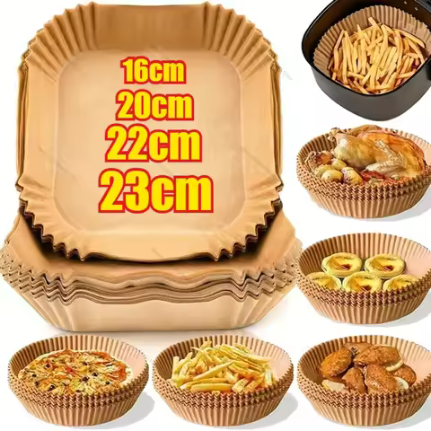 Non-Stick Air Fryer Liners Brown Paper Sheets for Microwaving Easy Cleanup Healthier Cooking for Kit