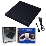 Pioneer BDR-XD08UMB-S Portable 6X Ultra HD 4K Blu-ray Burner External Drive Bundle with Cyberlink So
