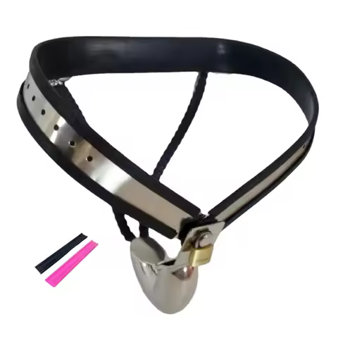 Male Stainless Steel Panty Chastity Lock Double Y Chain Chastity Belt Cock Cage Bondage Device Adult