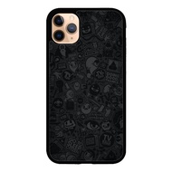 Casing Case iphone 11 X XR XS Max 7 8 Plus Black Wahite Doodle FF1484