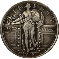 9 Different Dates P Version American Upright 25 Cents Coin Brass Silver-Plated Antique Crafts Foreig