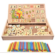 Wooden Math Board with Calculator