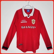 Retro Edition Manchester United 1999/2000 Men‘S Manchester United Home Long Sleeve Football Jersey S