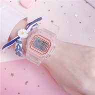 LED Transparent Square Smart Watch Student Fashion Trend Neutral Watch
