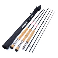 PROBEROS 9ft Carbon Fiber Fly Fishing Rod 2.7M Telescoping 4 Sections Lure Hard Fishing Pole Rod Lin
