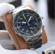 【男神必備熱賣】CA0690-88L飛行員44毫米男士計時不銹鋼石英腕錶 皮帶手錶 流行表 男士商務手錶